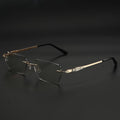 Frameless Anti-Blue Light Reading Glasses with Diamond-Cut Edge