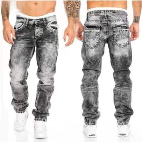 Straight Leg Denim Pants for Men