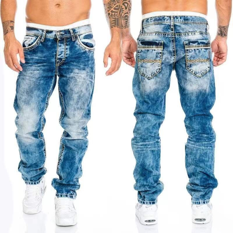Straight Leg Denim Pants for Men
